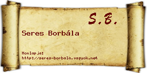 Seres Borbála névjegykártya